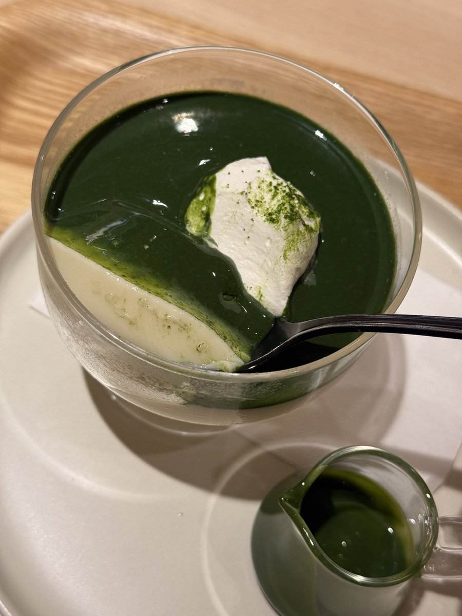 新宿のこなな+で
濃厚抹茶の豆乳プリン！🌱
抹茶ソースは自分でかける〜
豆乳と合わさると抹茶感じにくいけど、
ソース単独で試すと、苦めな抹茶
飲み物は抹茶なかった〜
#抹茶大好き #抹茶プリン #抹茶豆乳 #抹茶スイーツ #抹茶 #matcha