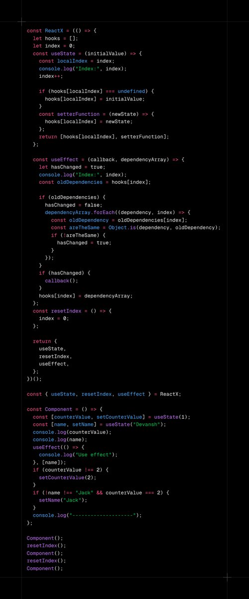 devansh_ts's tweet image. learning the internals of react.