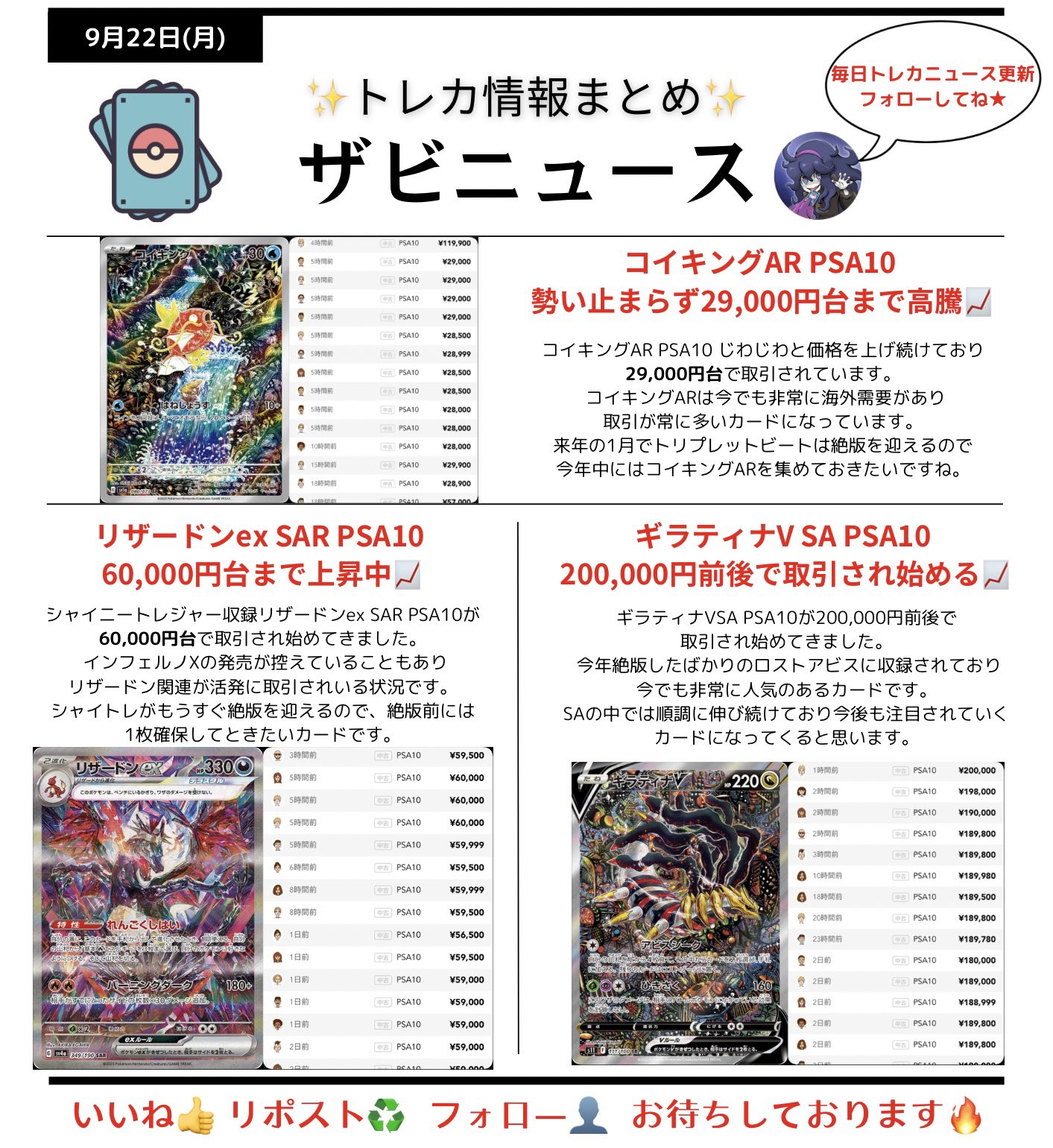 トレカン＠複数購入で値引き リザードンexSSR（シャイニートレジャーex）】買取価格や相場