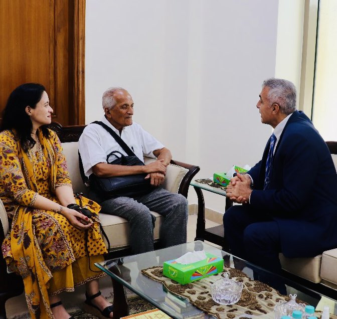 rakhitripathi's tweet image. Last week, we were invited by H.E. Abdallah M. Abu Shawesh, Ambassador of Palestine. The moment we entered, he embraced my father Prof VK Tripathi, with such warmth and affection. His eyes turned moist as he said, “We need humanity.” It was a deeply emotional moment. ❤️