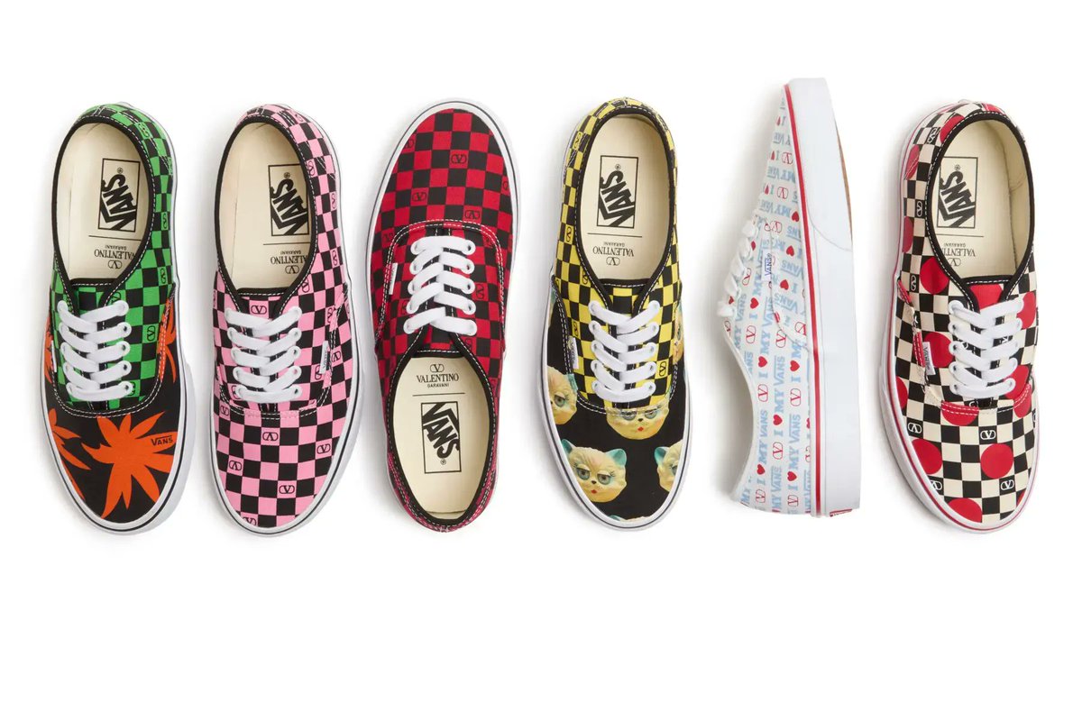 VANS x VALENTINO チェッカーボードスニーカー ヴァレンティノガラヴァーニ X Vans コラボレーション Vロゴ