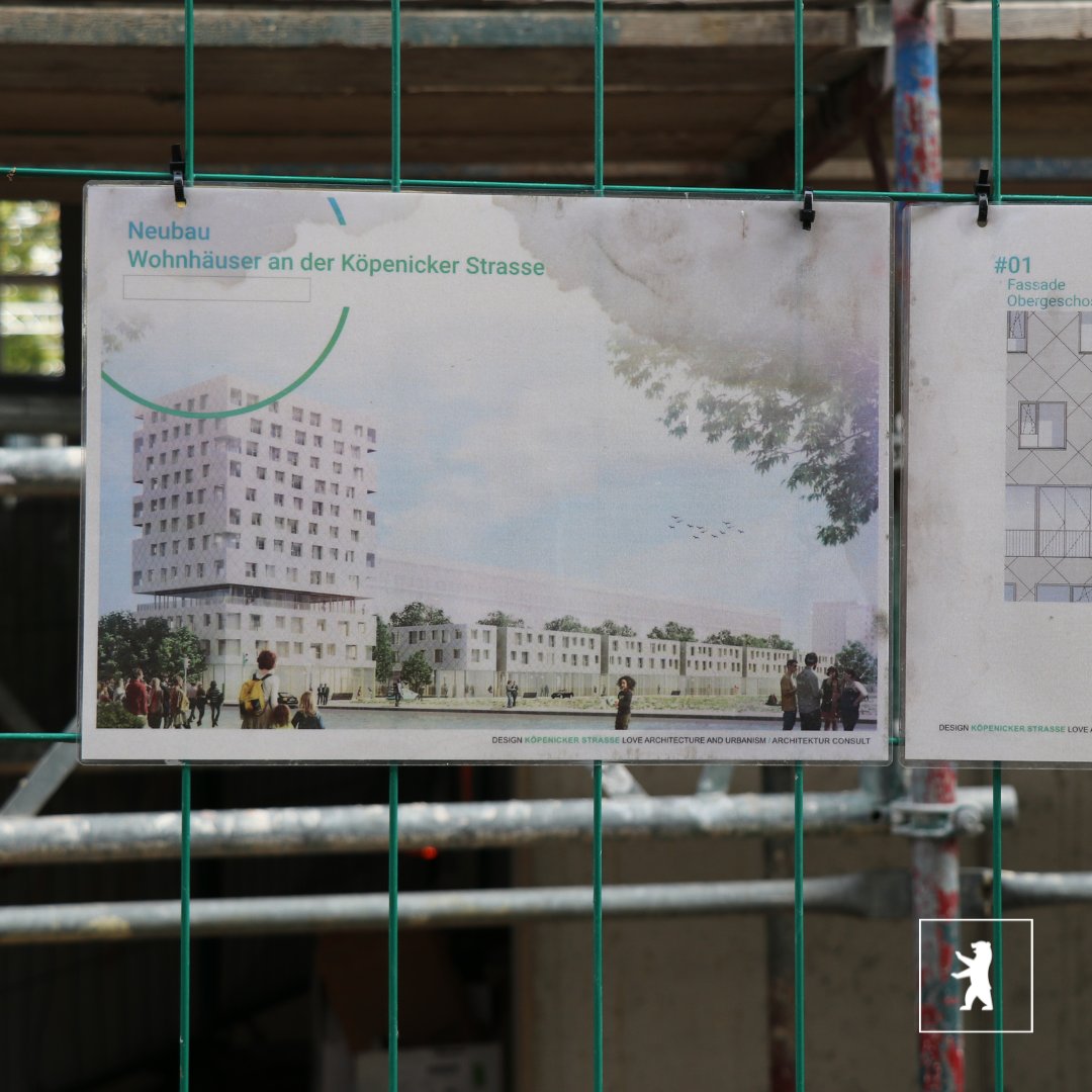 Vom Standort der Otto Lilienthal-Flugzeugfabrik zum Quartier der Zukunft: In der Köpenicker Straße entstehen 102 Mietwohnungen (gefördert, barrierefrei &amp; Cluster) sowie Gewerbeflächen. Heute wurde Richtfest gefeiert, gemeinsam mit Bezirksstadtrat Ephraim Gothe.