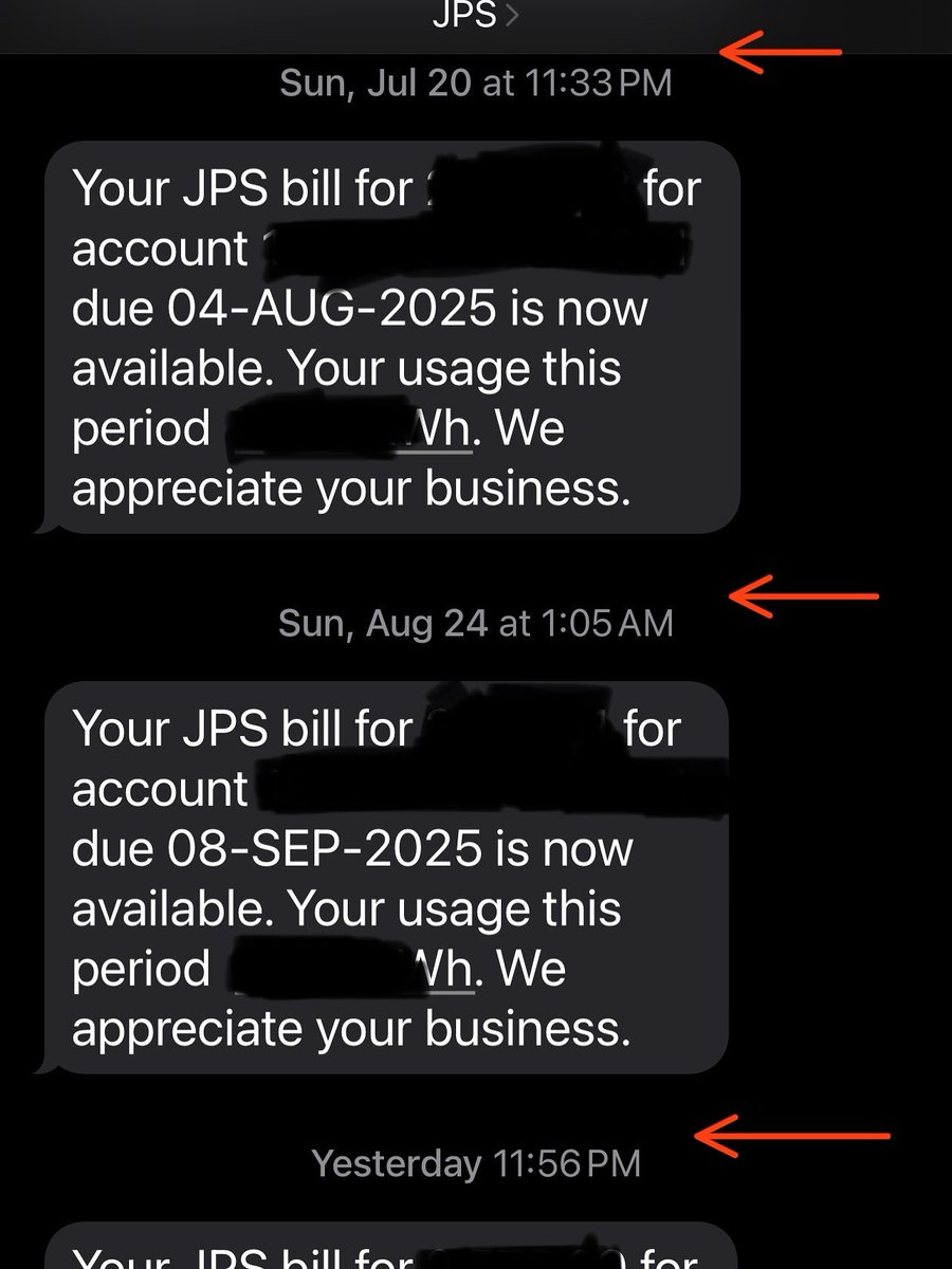 DjPepsi's tweet photo. Please take a look at the time and date stamp for these messages from @myjpsonline. JPS is not a friend or a love interest to be messaging me at midnight and on weekends. Is this allowed?
@TheOURja @cacjamaica @jamaicaobserver @jamaicagleaner @AndrewHolnessJM https://t.co/DnKaXjC5YL