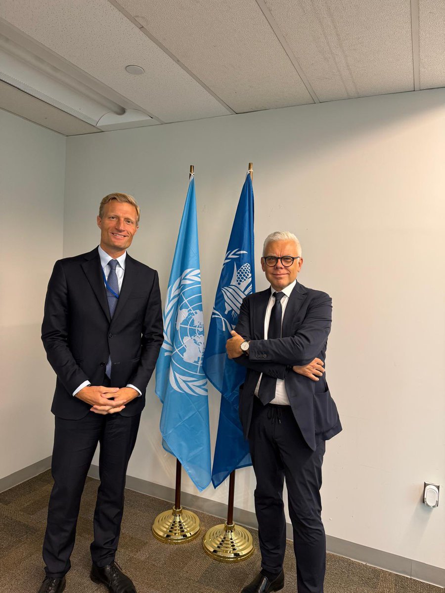 Maciej Popowski (@mpopowskieu) on Twitter photo #UNGA80: Productive meeting with <a href="/CarlSkau/">Carl Skau</a> from our partner <a href="/WFP/">World Food Programme</a>.
With <a href="/eu_echo/">EU Civil Protection & Humanitarian Aid 🇪🇺</a> being its second-largest donor, we discussed funding challenges, defending humanitarian space, maintaining our focus on life-saving aid and transparency, and the new <a href="/UN/">United Nations</a> supply chain initiative. #UNGA80: Productive meeting with <a href="/CarlSkau/">Carl Skau</a> from our partner <a href="/WFP/">World Food Programme</a>.
With <a href="/eu_echo/">EU Civil Protection & Humanitarian Aid 🇪🇺</a> being its second-largest donor, we discussed funding challenges, defending humanitarian space, maintaining our focus on life-saving aid and transparency, and the new <a href="/UN/">United Nations</a> supply chain initiative.