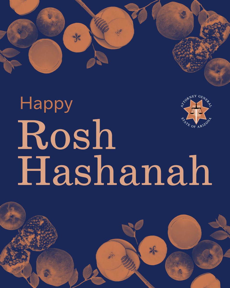 AZAGMayes's tweet photo. Wishing all Arizonans who are celebrating Rosh Hashanah a happy and healthy New Year filled with peace and blessings. Shana Tova! https://t.co/HShbzXHT2K