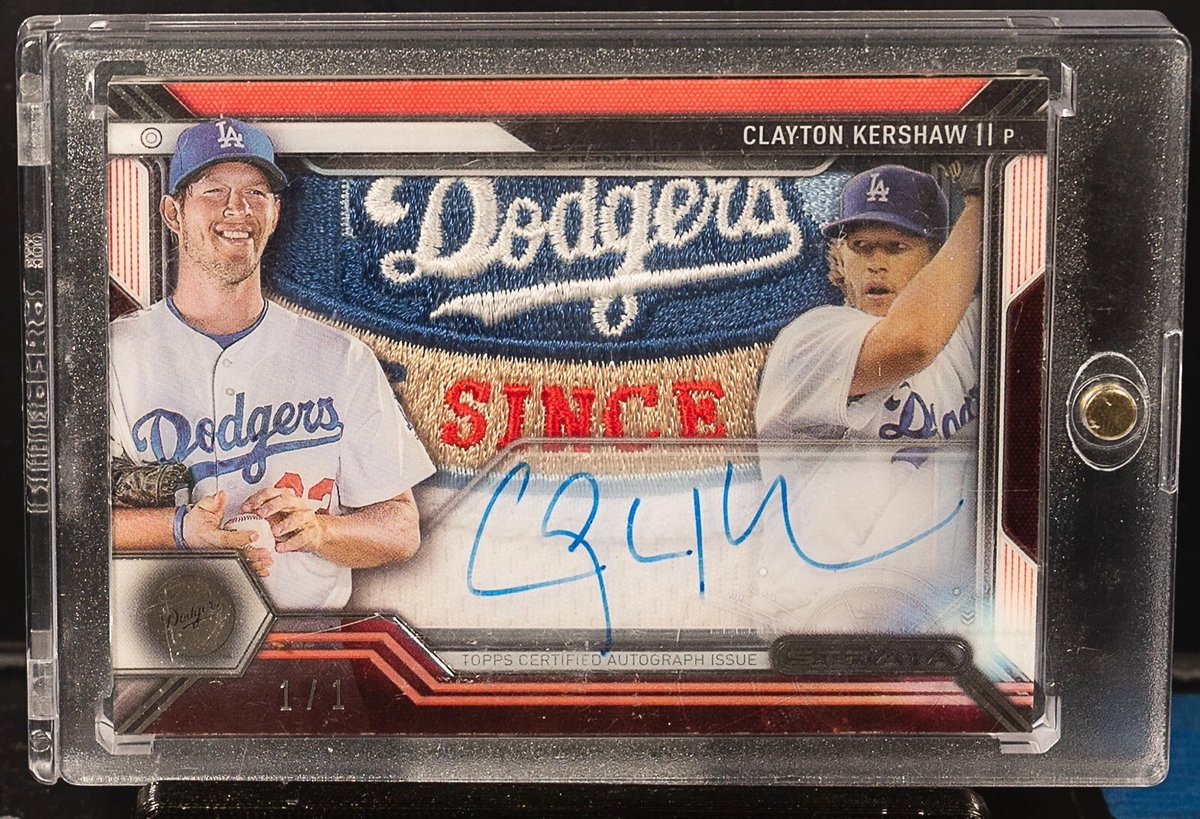 Topps's tweet photo. A 1/1 player on a 1/1 card 💙 https://t.co/j9dRAiv5FX
