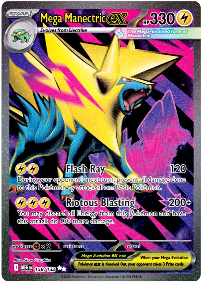Mega Manectric ex ultra rare arrives in the #MegaEvolution expansion!  Starting September 26, 2025.