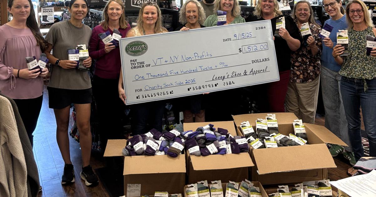 marke05495's tweet photo. WILLISTON — For the 15th year in a row, Lenny's Shoe &amp; Apparel, Darn Tough Vermont and Smartwool have joined forces to donate more than $19,000 worth of... https://t.co/BgaAwrvevu https://t.co/8RYzKT4B1L