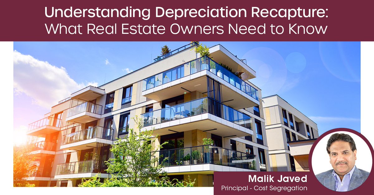 Knowing the particular rules with recapture can result in unnecessary spending on taxes if not planned out properly, and our Principal, Malik Javed, writes about different strategies for real estate owners to minimize taxes.

Understand Recapture >> hubs.ly/Q03J9kWf0