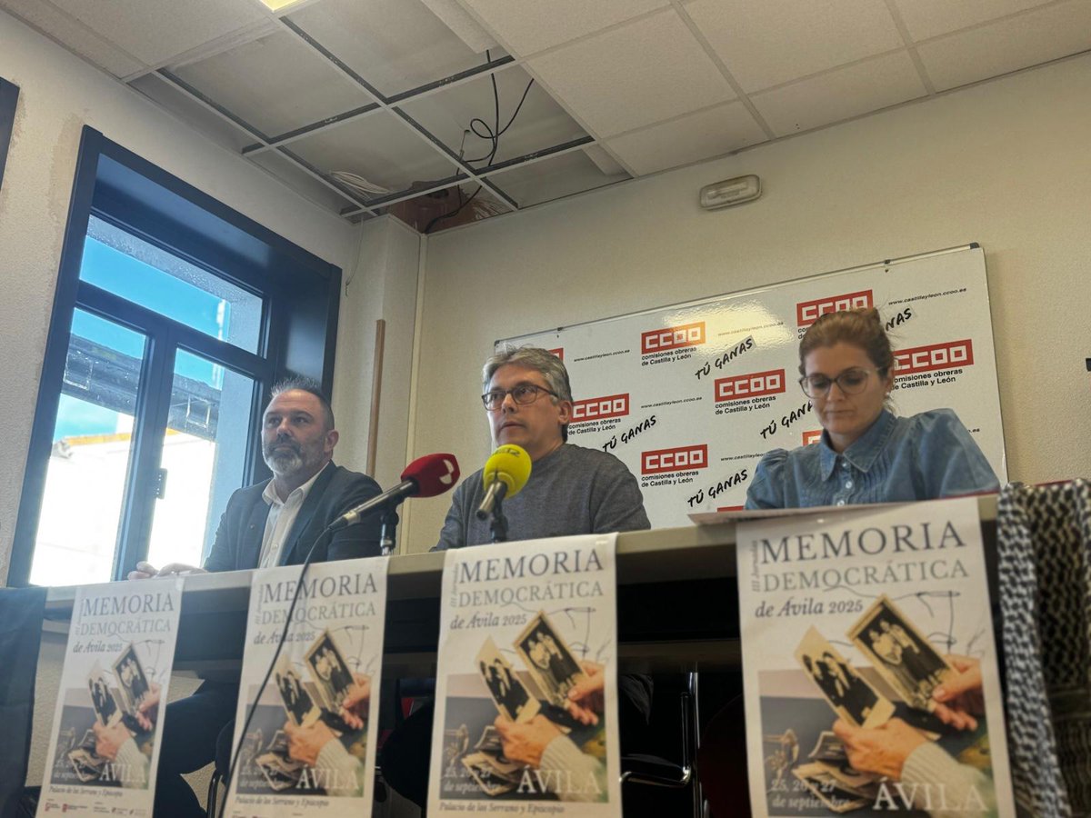 🗓️ Las Jornadas de Memoria Democrática se celebran del 25 al 27 de septiembre en Ávila  🟣🇵🇸 Este año, con enfoque de género y un espacio contra el genocidio de Palestina

🎬 Proyección de “Las cartas perdidas”, presentación del libro “Memoria de las mujeres” y mesas redondas