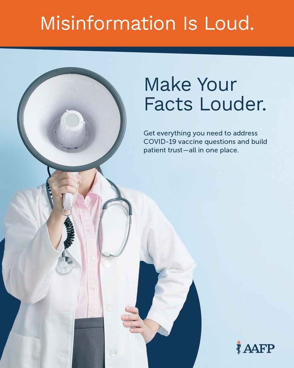 Misinformation is loud. Make your facts louder. Get everything you need to address hesitancy, fight misinformation and build patient trust—all in one place: bit.ly/3H1vDHX
