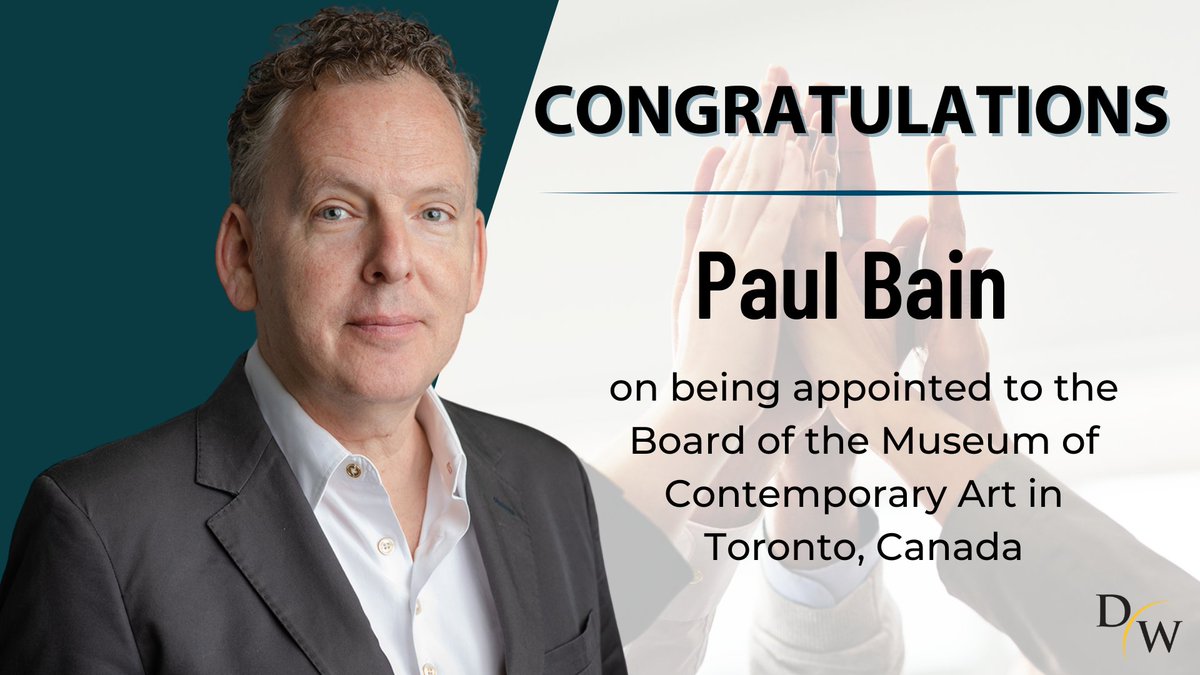 Congratulations, Paul Bain, on being appointed to the Board of the <a href="/MOCAtoronto/">MOCA Toronto</a> in Toronto, Canada! The Museum of Contemporary Arts supports forward-thinking artistic experimentation and provides a community space for collaboration and creativity: bit.ly/4gu2R09