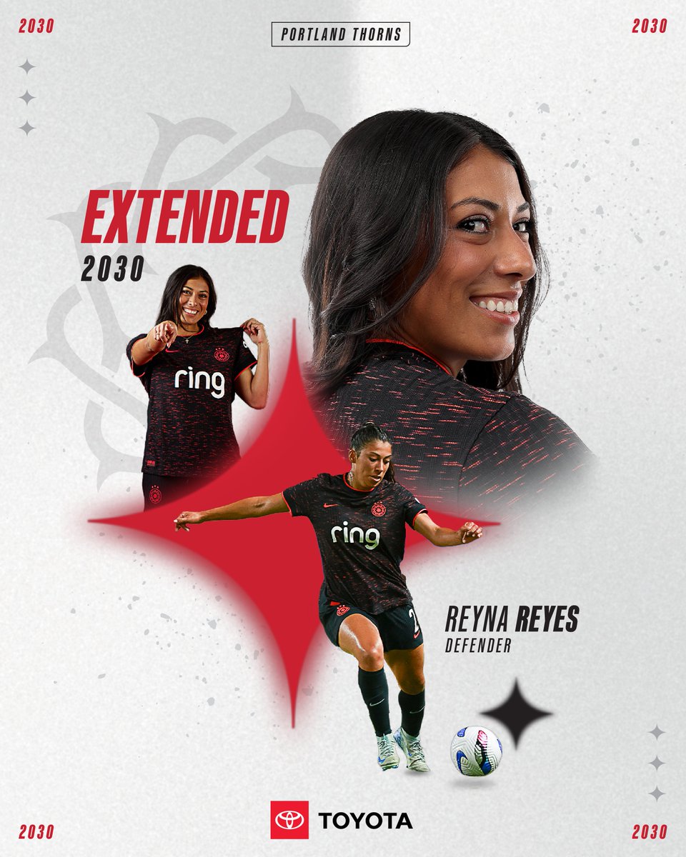 We've announced today that defender Reyna Reyes has signed a contract extension through the 2030 season.

LFG REYNA!!! 🌹

More here: thorns.com/news/portland-…