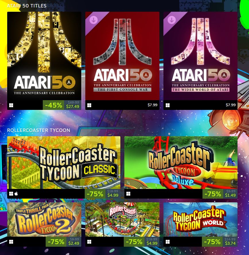 Wario64's tweet photo. Atari sale on Steam https://t.co/yRU6KfK9Pe https://t.co/jcaS1GPQcU
