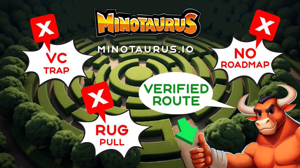 🧩 Lost in the crypto maze?
❌ VC traps
💣 Rug pulls
❌ No roadmap

✅ Minotaurus = Verified route
Audited ✔️ Utility ✔️ Roadmap ✔️

Buy $MTAUR only on &gt;&gt;&gt; minotaurus.io/?utm_source=mi…