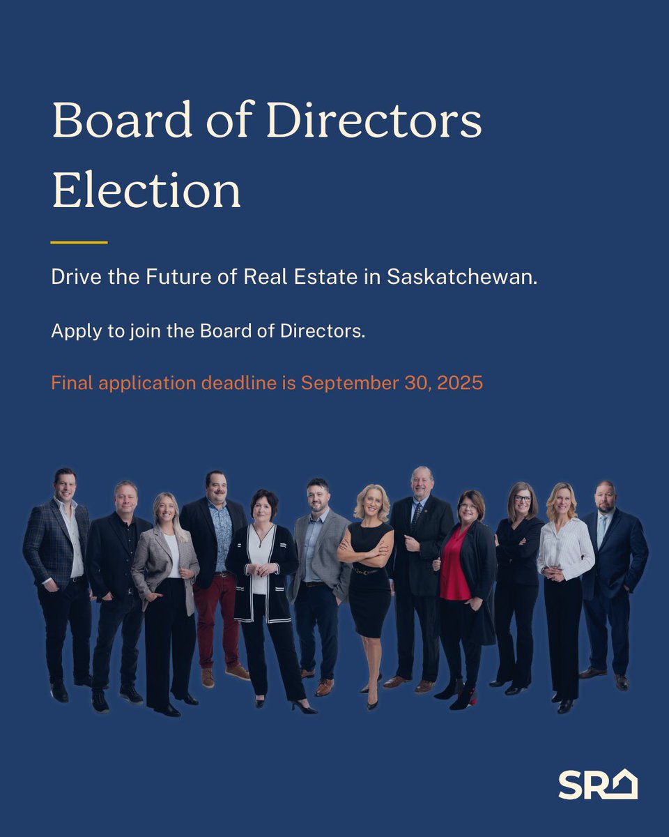 Board of Directors Election — Application Deadline Approaching Soon!

Learn More and Apply Today!
saskatchewanrealtorsassociation.ca/articles/drive…