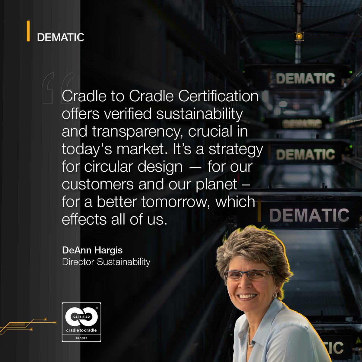 DematicGlobal's tweet image. 𝗜𝗻𝗻𝗼𝘃𝗮𝘁𝗶𝗼𝗻, 𝗯𝘂𝗶𝗹𝘁 𝘁𝗼 𝗹𝗮𝘀𝘁 — 𝗳𝗼𝗿 𝘆𝗼𝘂𝗿 𝗯𝘂𝘀𝗶𝗻𝗲𝘀𝘀 𝗮𝗻𝗱 𝗯𝗲𝘆𝗼𝗻𝗱.

The Dematic Multishuttle® 2 is now officially 𝗖𝗿𝗮𝗱𝗹𝗲 𝘁𝗼 𝗖𝗿𝗮𝗱𝗹𝗲 𝗖𝗲𝗿𝘁𝗶𝗳𝗶𝗲𝗱®, setting a new benchmark for impactful automation.

👉 bit.ly/48txhgT