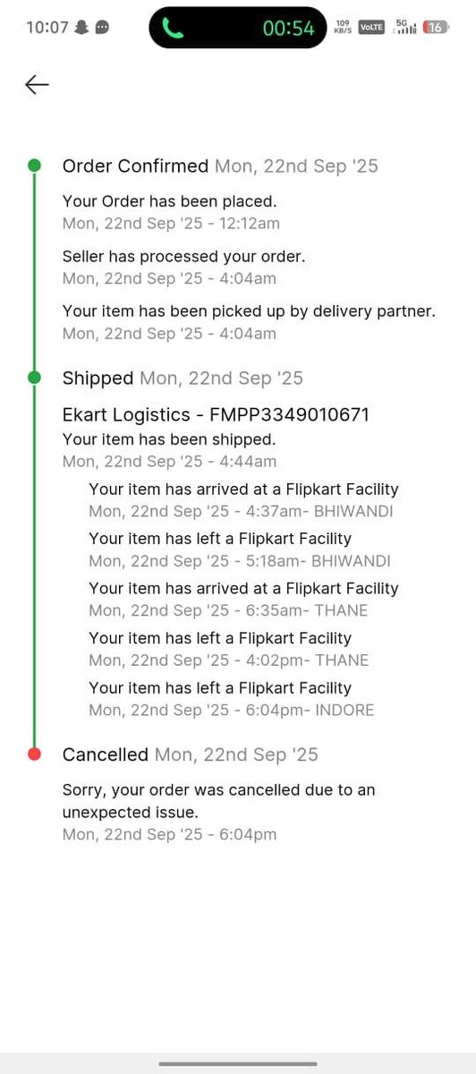 ayushjn8's tweet photo. @Flipkart, disappointed with the irregularities in order delivery. Order confirmed and shipped on 22nd Sep '25, but cancelled unexpectedly at 6:04pm due to an unspecified issue. Please address this! #Flipkart #OrderCancellation https://t.co/jO7hFqidzg