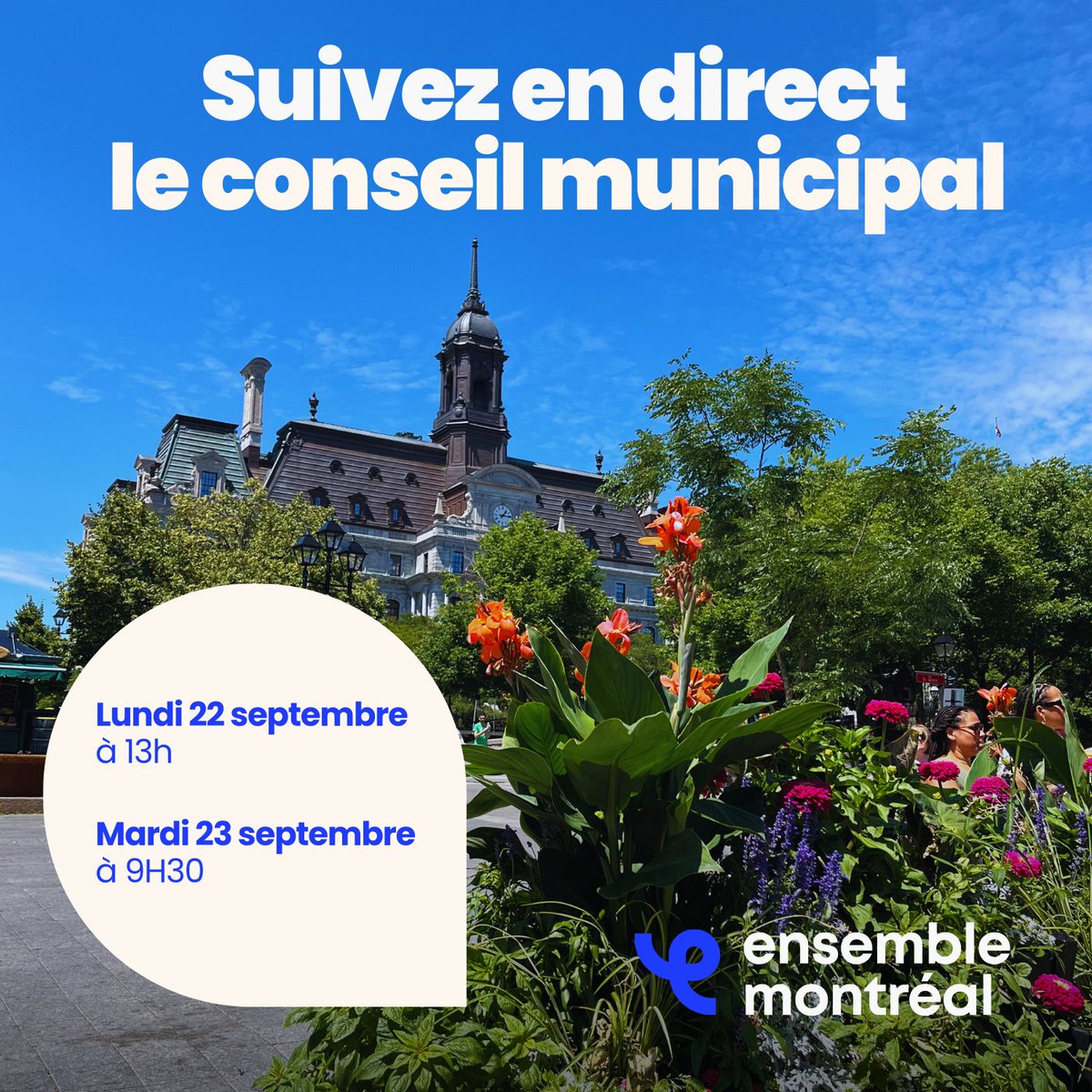 EnsembleMtl's tweet photo. 🏛️ Suivez le conseil municipal en direct!

Restez informé·e des décisions et enjeux qui touchent les Montréalais·es ⤵️

 https://t.co/hxFjsIsUWL

#polmtl #Montréal #cmmtl https://t.co/u4a6Hb4U0A
