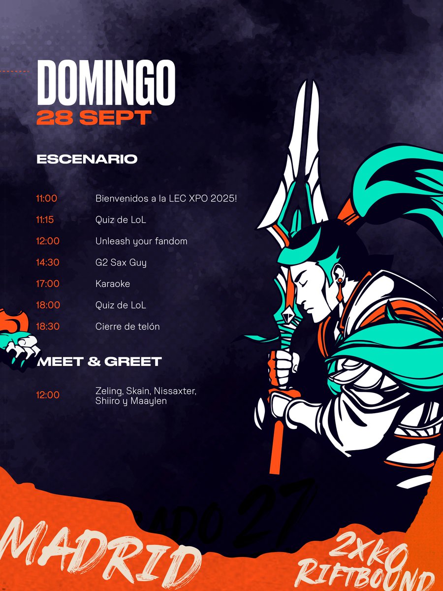 ¡Tomad nota para la XPO de la LEC! 📝

📸 Meet and greet con creadores
💥 Juegos
✨ Concurso de cosplay de KitKat
🔥 Y mucho más

Nos vemos en Plaza de España los días 27 y 28 de septiembre de 11:00 a 19:00. Entrada gratuita.