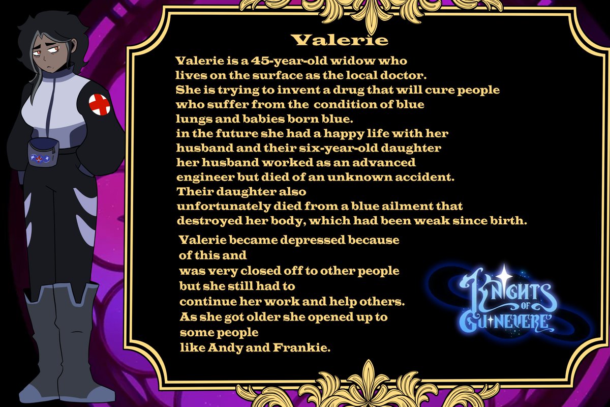 Meet Doctor Val!!! 
I will make more doodles of her 
#KnightsOfGuinevere #glitchproductions #KnightsOfGuinevereoc #KOG