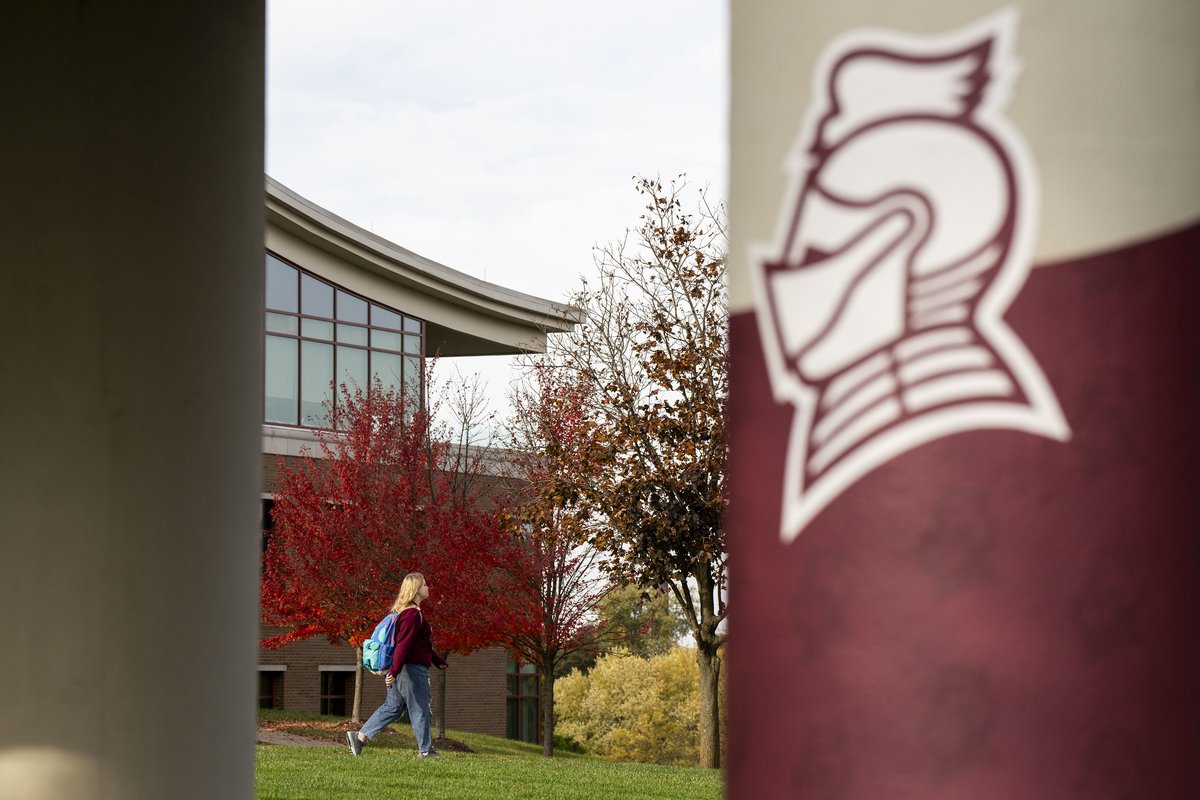 Bellarmine scarlet was made for fall.
