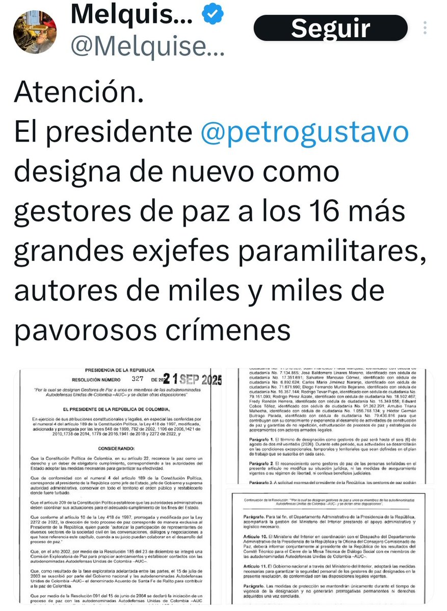 Gob Petro no le interesa cumplir su plan de desarrollo, las miles de promesas q hizo a jóvenes, mujeres rurales, campesinos, mineros y vulnerables etc. Pero a los q si les cumplió el pacto de la Picota, fue a delincuentes de alta peligrosidad. Gob siniestro y maquiavélico.