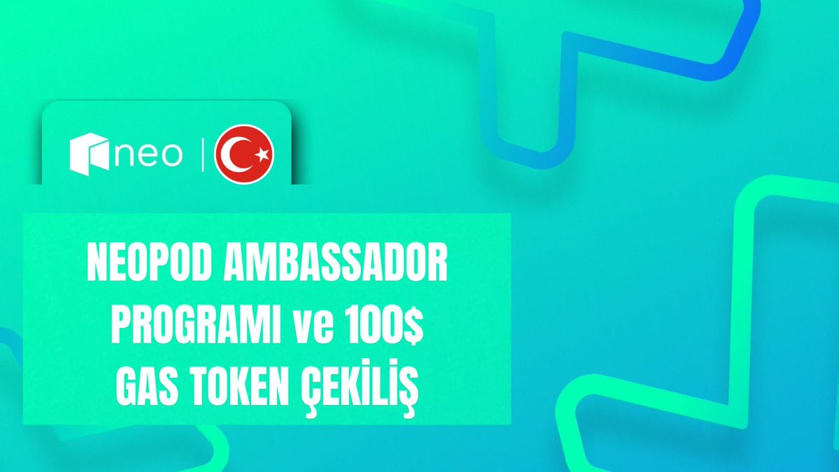 🎁 100$ ÇEKİLİŞ! 🎁

Türkçe NeoPod Programı'nı için harika bir çekilişle ile karşınızdayız.

💲 Ödül: 100$ Değerinde $GAS Token - 10 kazanan

Katılım:
1️⃣ Beğen, RT
2️⃣ Programa katıl: podapp.ngd.network/login
3️⃣ En az bir görev tamamla ekran görüntüsünü gönder
4⃣Bir kişi etiketle👇