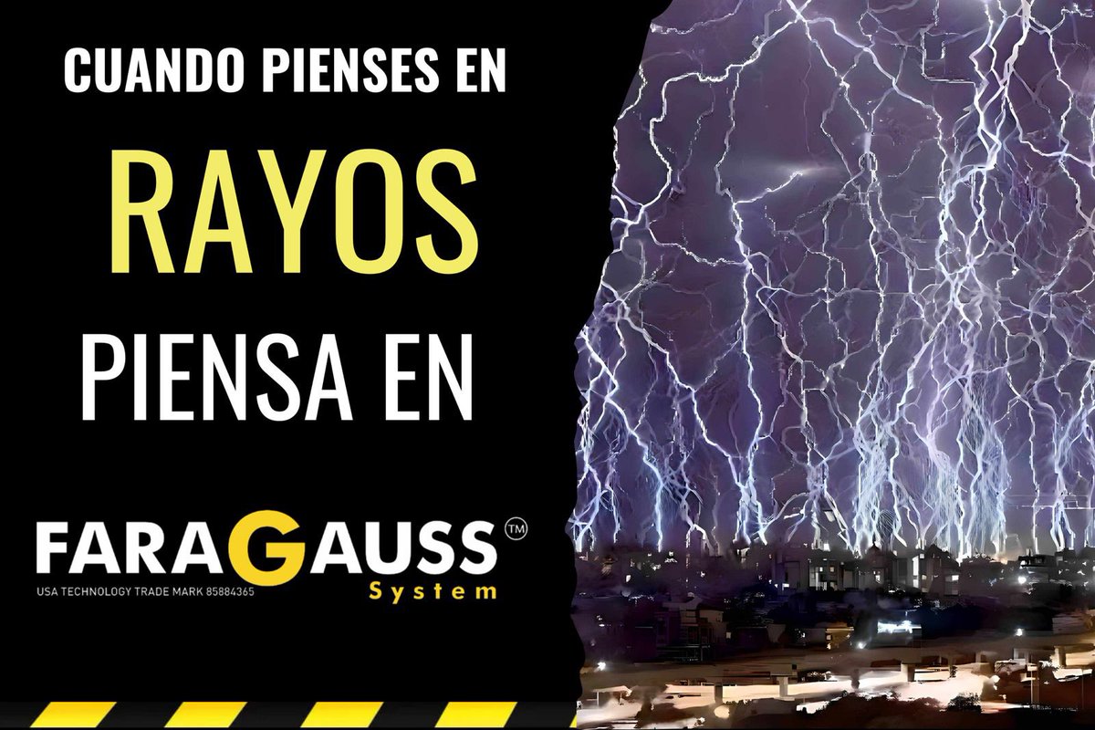 FaragaussMx's tweet image. Cuando pienses en #Rayos ⚡️ piensa en #Faragauss somos la mejor solución en sistemas de #Pararrayos