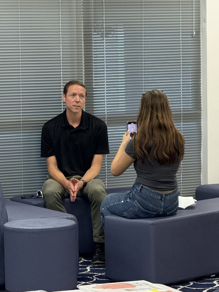 Students <a href="/ADdolphins/">Alexander Doniphan</a> are learning to play miniature golf ⛳️ to gather more information for their own projects. Meanwhile, Mr. Clawson is being interviewed by a Network 53 intern who is producing some content for their project. #collaboration #teamwork #SharetheGoodLPS