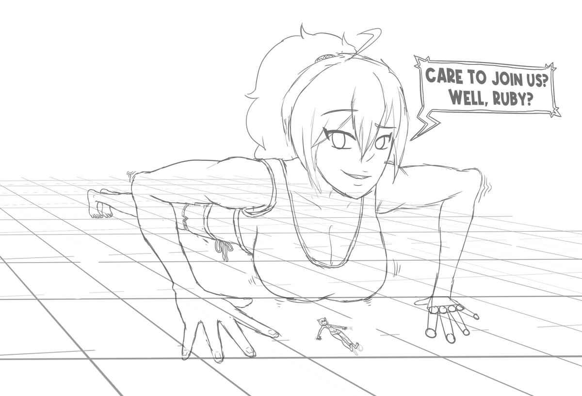 AndromedaSize's tweet photo. Yang &amp; Blake Pushups
#SizeTwitter #RWBY https://t.co/AxaXR1tEcG