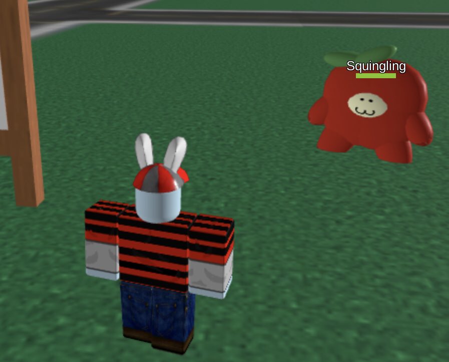 RobloxFactsNews's tweet image. ROBLOX NEWS: We seem to have found some kind of species in the Roblox Starter Place. It is called Squingling, as it seems to have an apple/strawberry/tomato-like body and a little face. It is very passive.