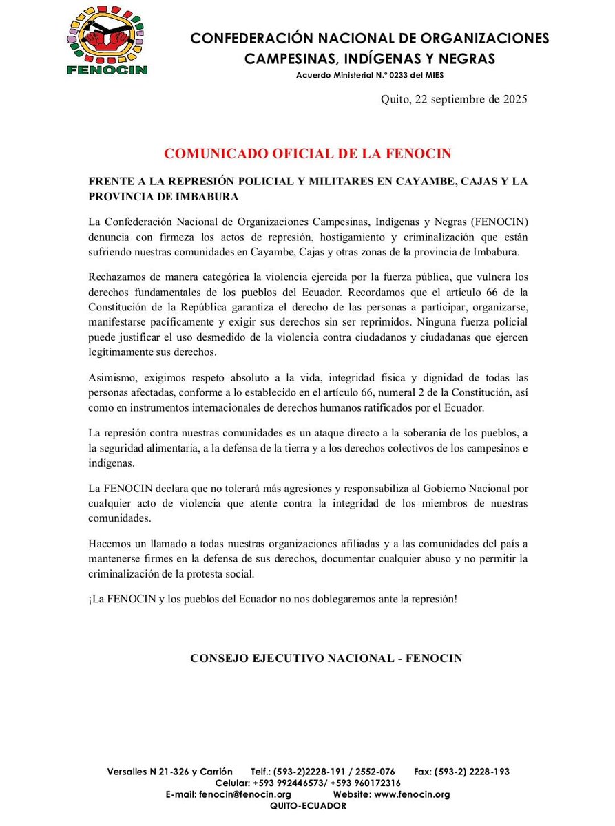 Fenocin Ecuador tweet media