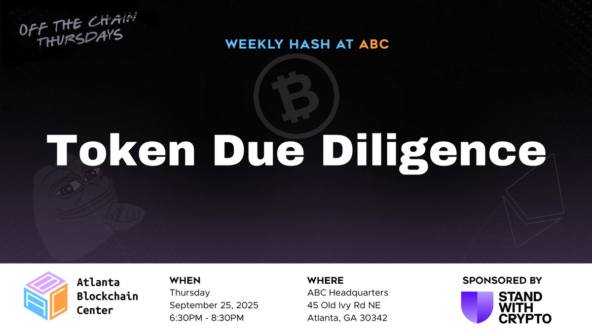 This week at Off The Chain Thursday, we’re breaking down Token Due Diligence—how to evaluate a project beyond the hype and make smarter, safer moves in the market. We’ll cover the essentials: problem-solution fit, team credibility and incentives, token design and emissions,