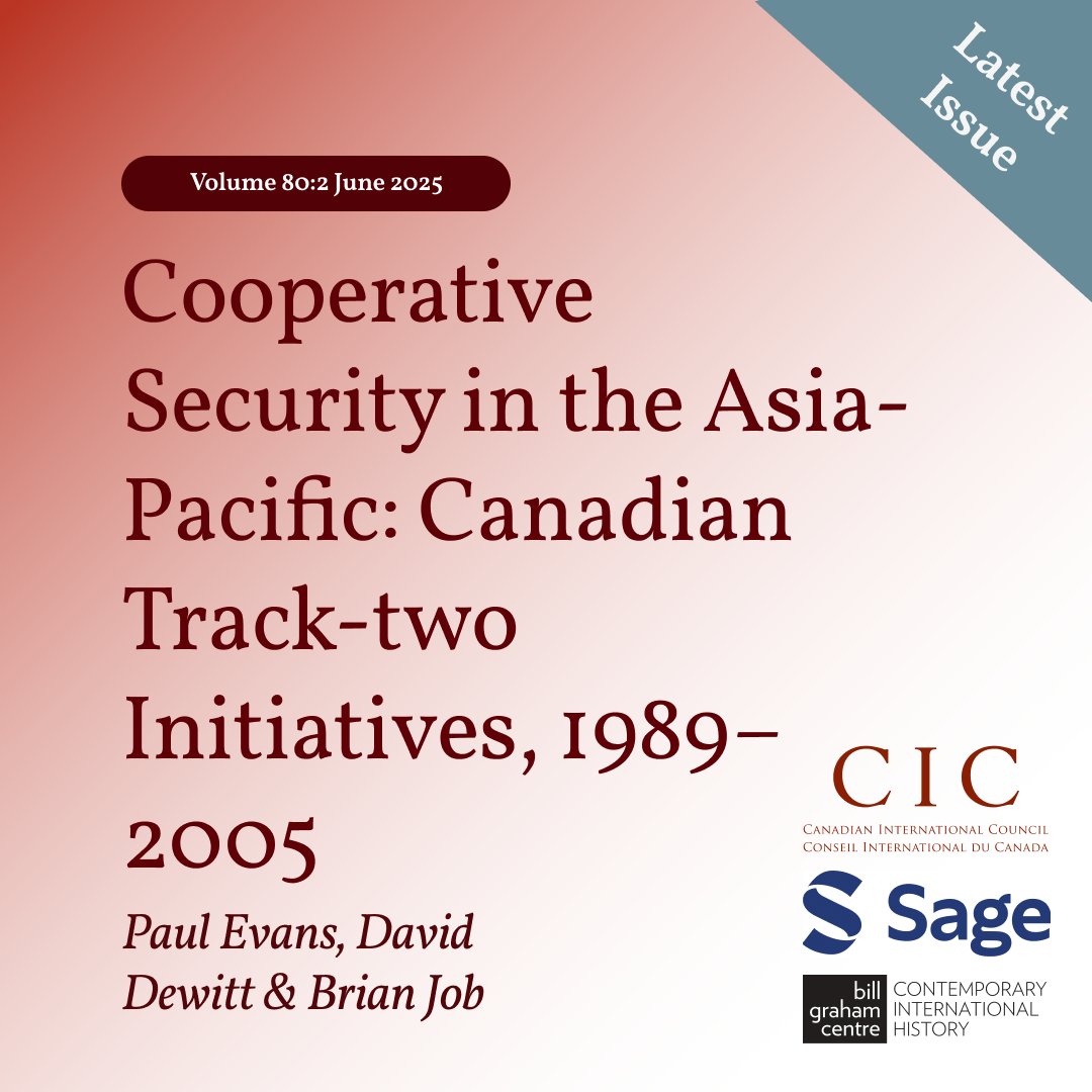 Intl_Journal's tweet image. From 1989–2005, Canada helped shape Asia-Pacific “track-two” security dialogues. Paul Evans, David Dewitt, and Brian Job revisit this legacy in IJ (80/2): doi.org/10.1177/002070…