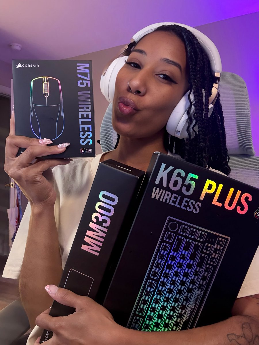 eeeeek i am excited to announce that i a @corsair ambassador ⸜(｡˃ ᵕ ˂ )⸝♡ 

these are some of the best products i’ve used in my 6 year gaming career ⋆˙⟡ you can check them out using my link below 👇🏽✨