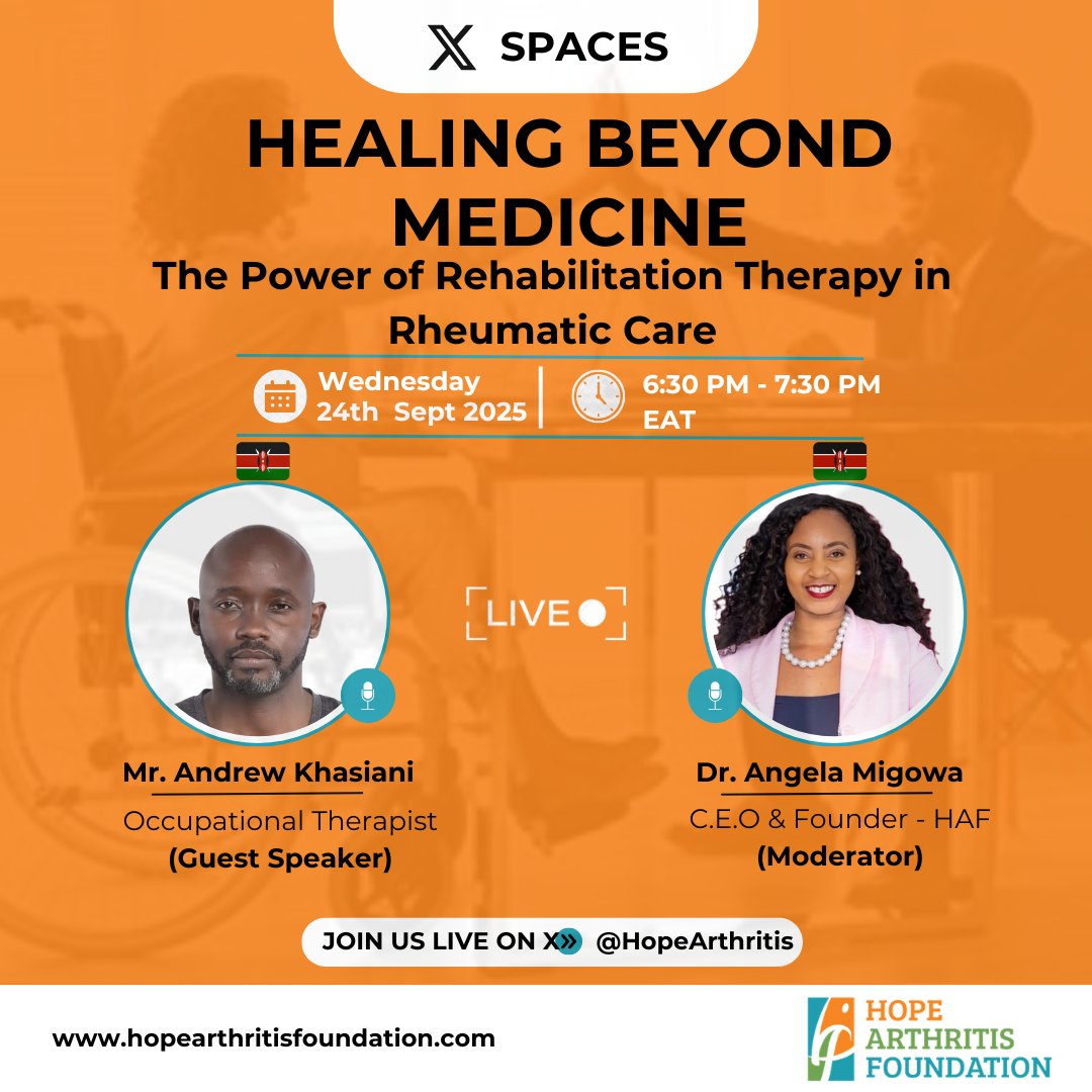 👑Pills can ease pain, but only movement restores freedom.” 🌱💪 
In paediatric rheumatology, rehab is key—because movement is therapy. 
Join our upcoming Twitter Space with <a href="/HopeArthritis/">Hope Arthritis Foundation</a>! 
💙 Follow, log in &amp; share to spread hope &amp; healing✨