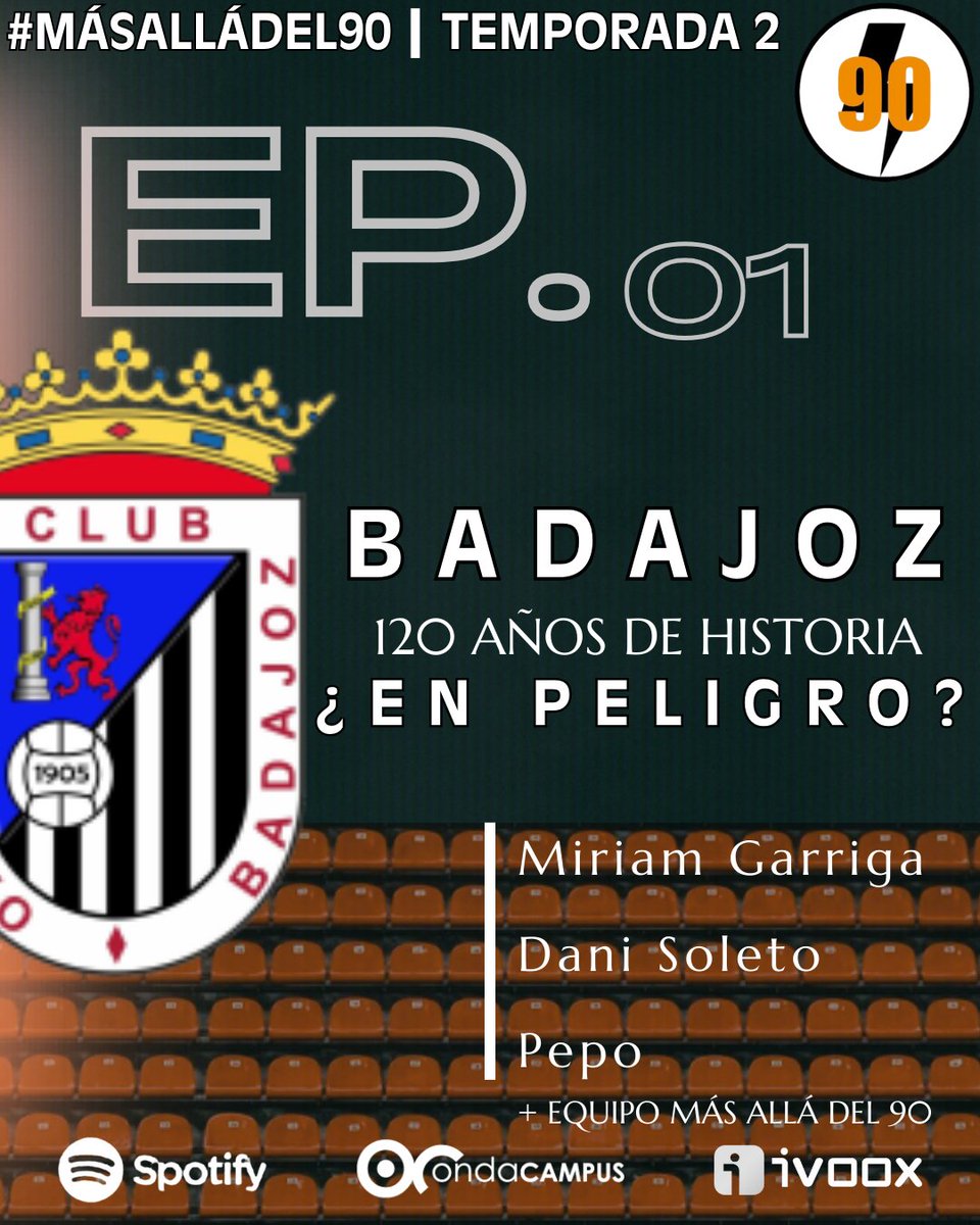 🚨 ESTRENO SEGUNDA TEMPORADA

⚡️ Miércoles, a las 20:30H

➡️ Programa monográfico del CD Badajoz con:
🔸<a href="/daniisoleto_/">Danielito</a>
🔸<a href="/miriamgarrigam/">Míriam Garriga</a>
🔸<a href="/Josemariaszv_/">Pepo</a>

➕ Toda la actualidad del fútbol extremeño de #1rfef #2rfef #3rfef