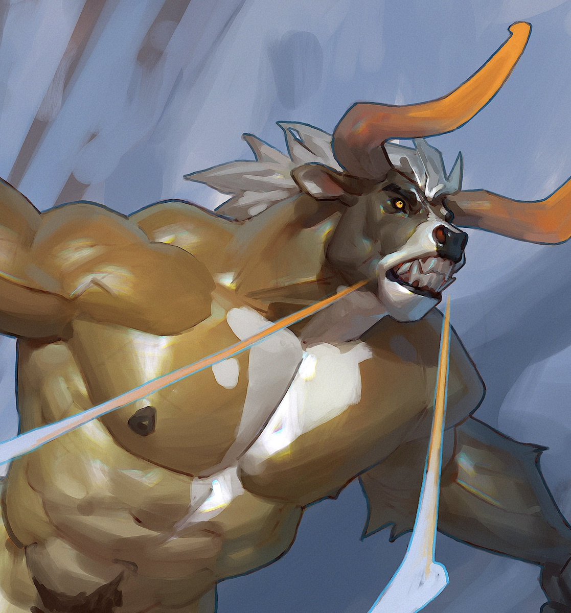 Another Weretober practice piece on 🅿️atre0n! (Full piece has Moodity 🐮)