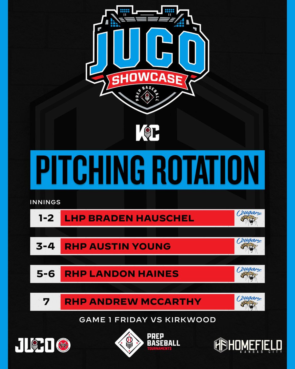 2025 PBKC JUCO SHOWCASE PITCHING ROTATION

<a href="/Barton_Baseball/">Barton Baseball</a>
Game 1 vs Kirkwood
Game 2 vs St. Charles

#PrepBaseballKC | <a href="/PB_JUCO/">Prep Baseball JUCO</a>
