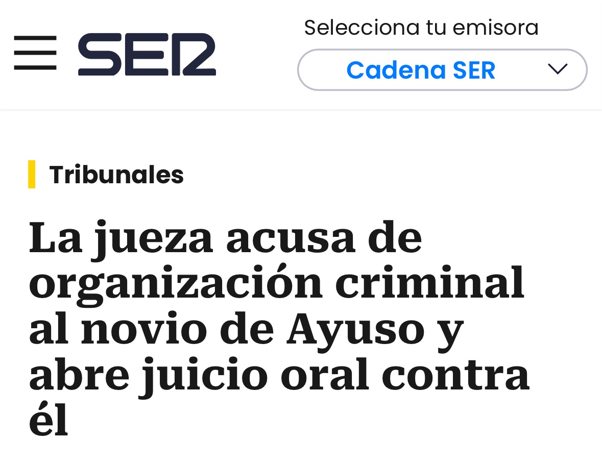 ¿Pero qué es eso de que «la jueza acusa»? LOS JUECES NO ACUSAN. Los jueces acuerdan la apertura de juicio oral si alguna de las partes que sí pueden hacerlo, acusan. Que nos comen los bulos y las memeces, coño. Un mínimo de rigor, por el amor de dior.