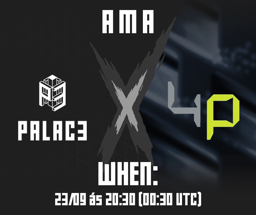 🚨 AMA ALERT! 🚨
Dia 23/09 às 20:30, a Palac3 se conecta com a 4Pay para um AMA imperdível! 💬
Vai ser a oportunidade de tirar todas as suas dúvidas sobre web3, pagamentos e novidades da 4Pay!
Não perca! 🔥ABERTO PARA TODOS!