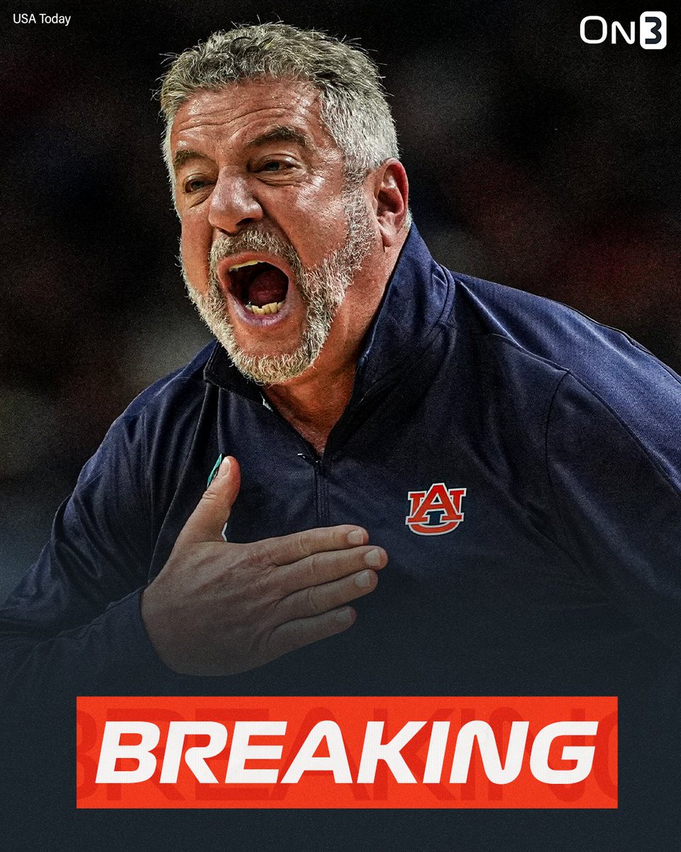 BREAKING: Auburn head coach Bruce Pearl is expected to retire, <a href="/jeffborzello/">Jeff Borzello</a> reports😱

His son, Steven, is expected to take over as head coach for the upcoming season. 

on3.com/teams/auburn-t…