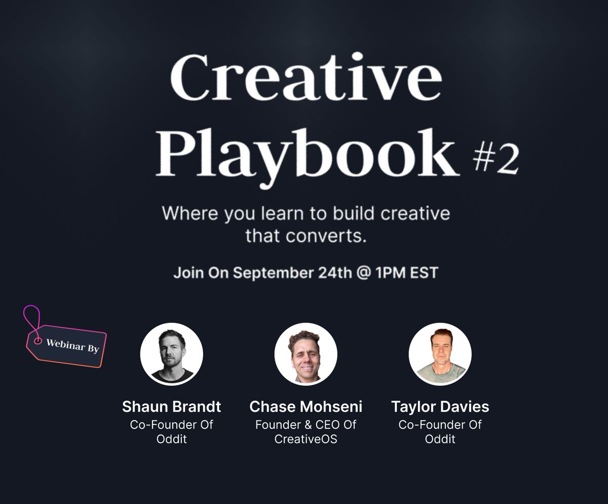 Building websites is way more complicated than it needs to be. 

Wednesday Sept 24th at 1pm EST, we're joining Chase Mohseni (CEO of Creative OS) on Creative Playbook #2 to share the proven workflows we use to eliminate revision cycles, hit deadlines, and keep budgets on track.