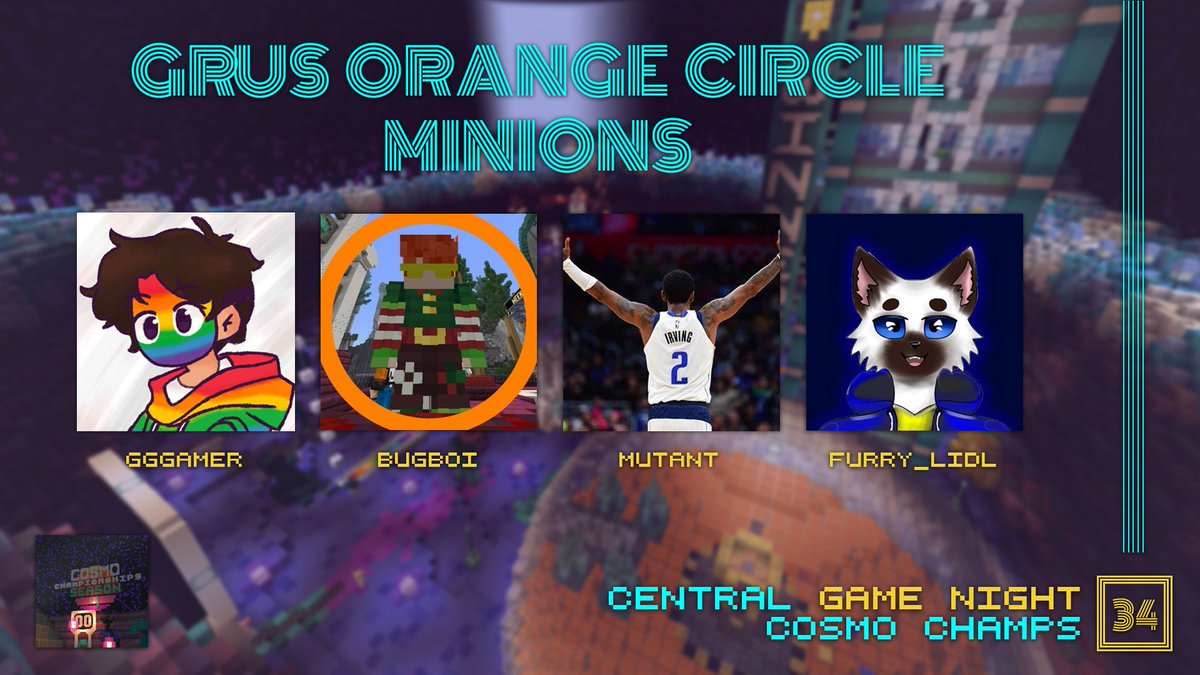 It's Grus Orange Circle Minions!

<a href="/GGgamer73/">GGgamer</a> <a href="/SuperBugBoi/">BugBoi</a> <a href="/Mutant1412719/">Mutant</a> <a href="/FurryLIDL/">FurryLIDL</a> 

Watch them compete in CGN 34: Cosmo Champs this Friday at 9pm BST!