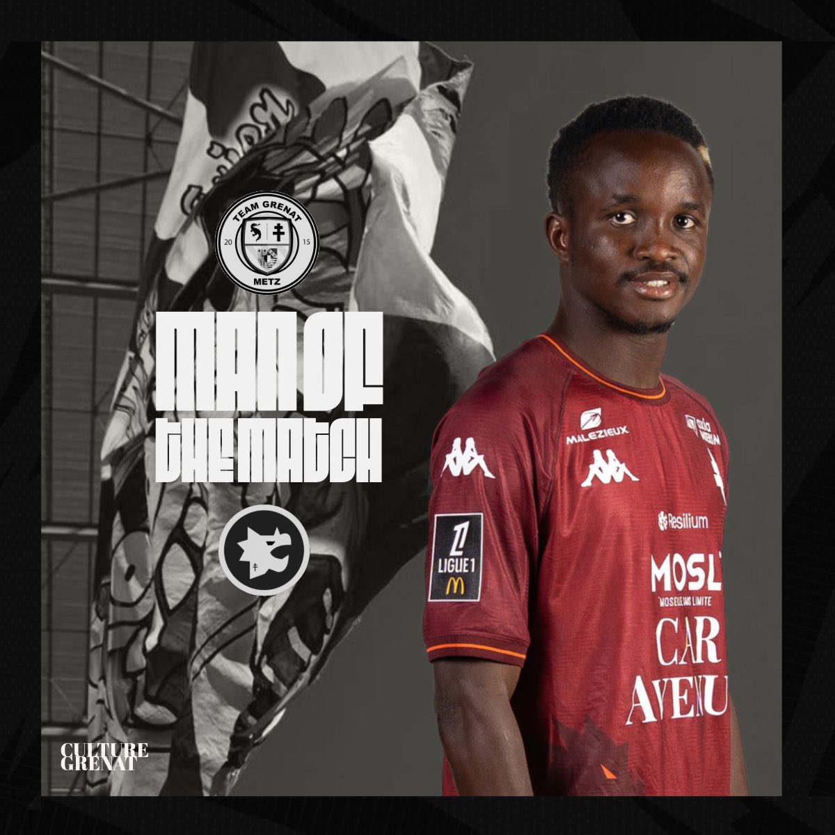 TeamGrenat's tweet image. 📊 Vous avez élu Cheikh Sabaly homme du match après ce #ASMFCM ! 💥

L’attaquant sénégalais 🇸🇳 a été désigné avec 43% des suffrages !

🤝 @CultureGrenat
