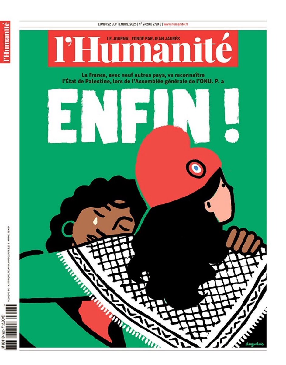 Enfin !
Une étape qui ne nie plus le droit à la protection de ce peuple. Faut aller plus loin. Stoppons la livraison d'armes et, sanctionnons la colonisation. En effet, la reconnaissance de l'État palestinien ne stoppe malheureusement pas le massacre.

#Palestine