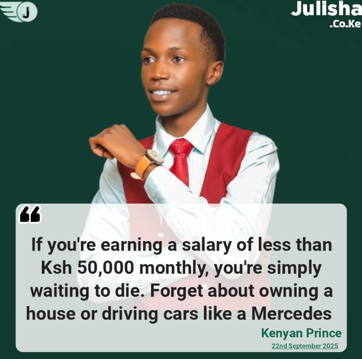 Goddie_Ke's tweet image. Forex Trader Kenyan Prince : If you're earning a salary of less than Ksh 50,000 monthly, you're waiting to die. Forget about owning a house or driving Mercedes