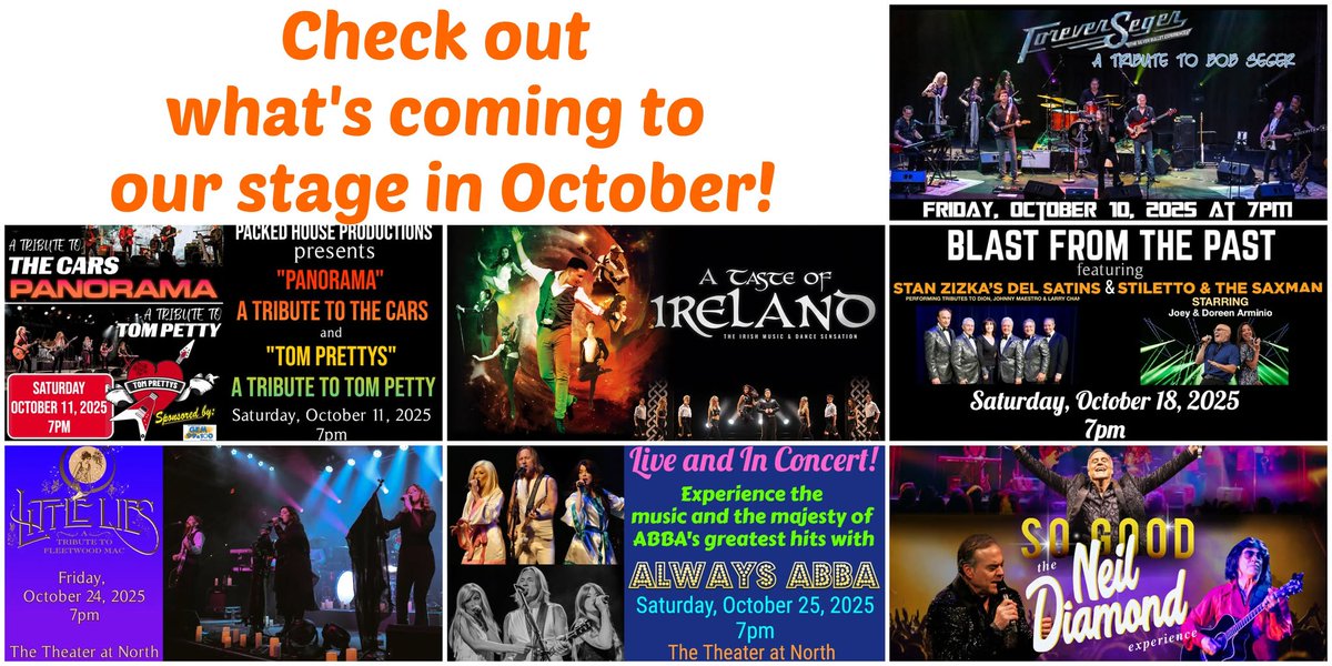 Check out what’s coming to our stage in October . . .