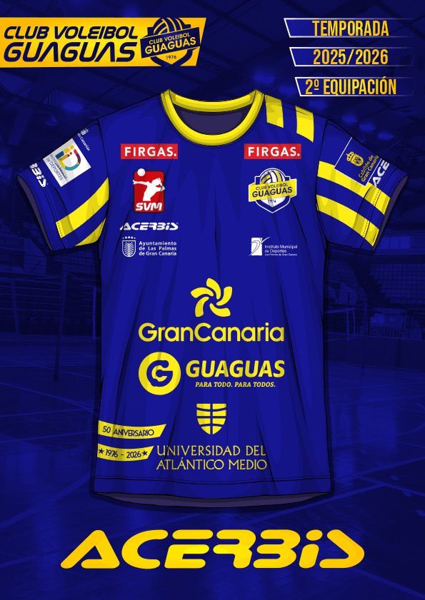 voleyguaguas's tweet photo. Aprovechando el Torneo Internacional de la Isla de la Gomera, el @cvguaguas presentaba sus nuevas camisetas para la presente temporada.

No hay mejor manera para celebrar nuestro segundo aniversario en las redes que subir la #Casacas del 50 Aniversario. https://t.co/VdKoBv3WHf